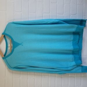 SPLENDID Aqua Sweatshirt Oversized Made in California USA Coastal Boho Lounge L